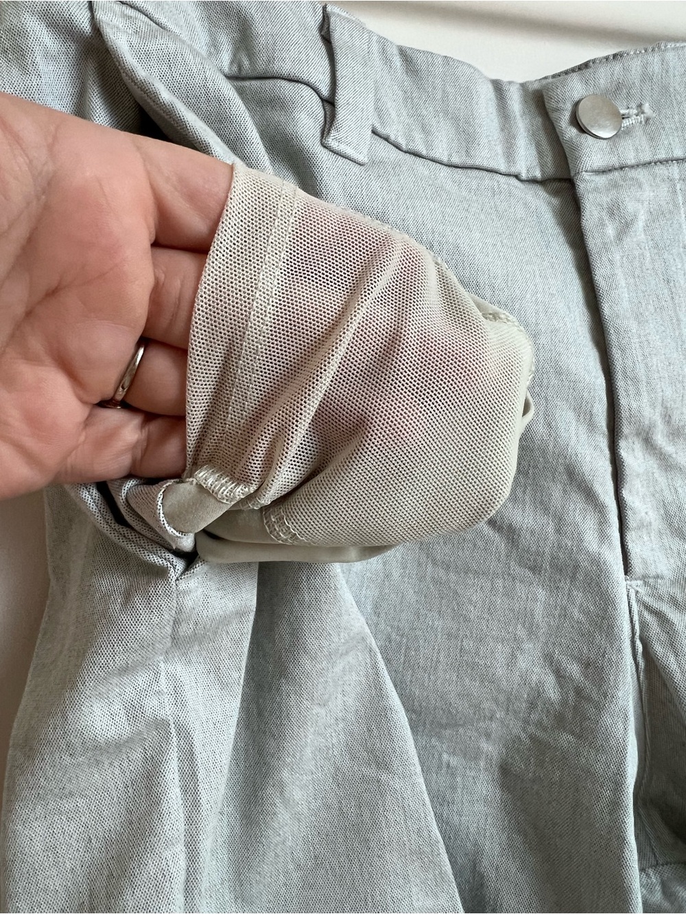 Lululemon Men’s Light Gray Chino Shorts Golf Casual Zipper Pocket - Picture 6 of 7